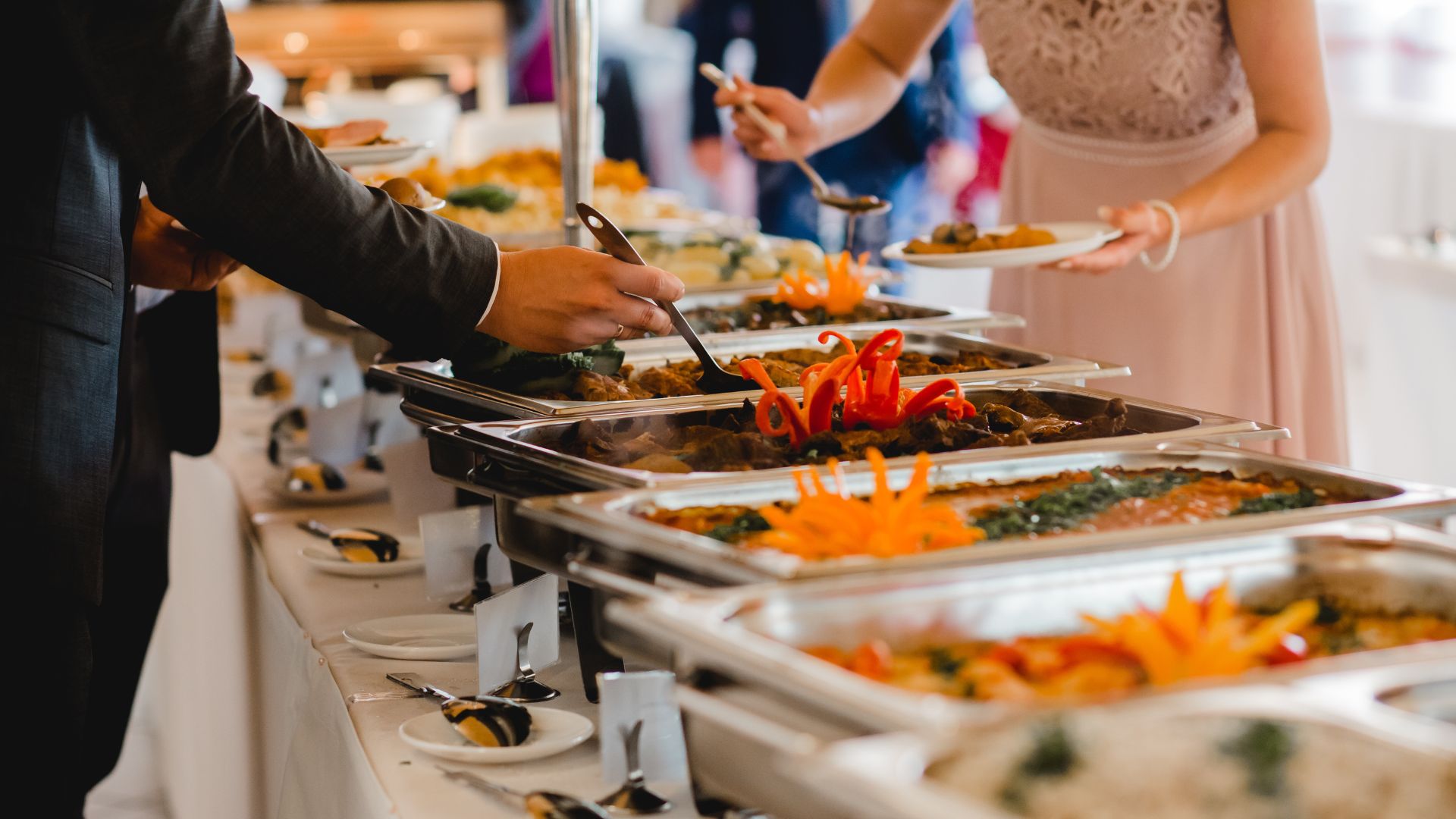 New India Restaurant catering spread